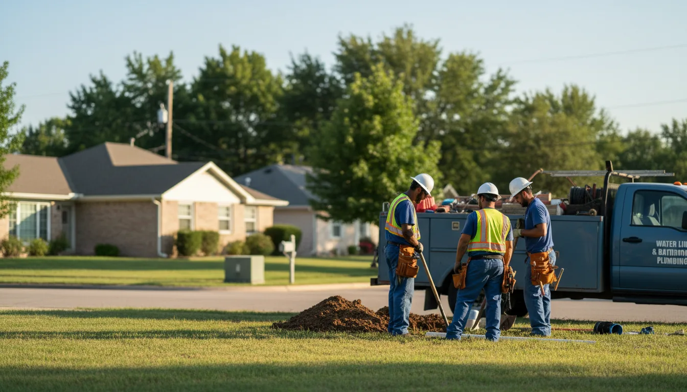 Residential water line and bathroom plumbing service in Bumpus Mills, TN